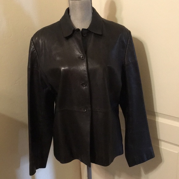 Banana Republic Jackets & Blazers - Banana Republic Black Leather Jacket Large